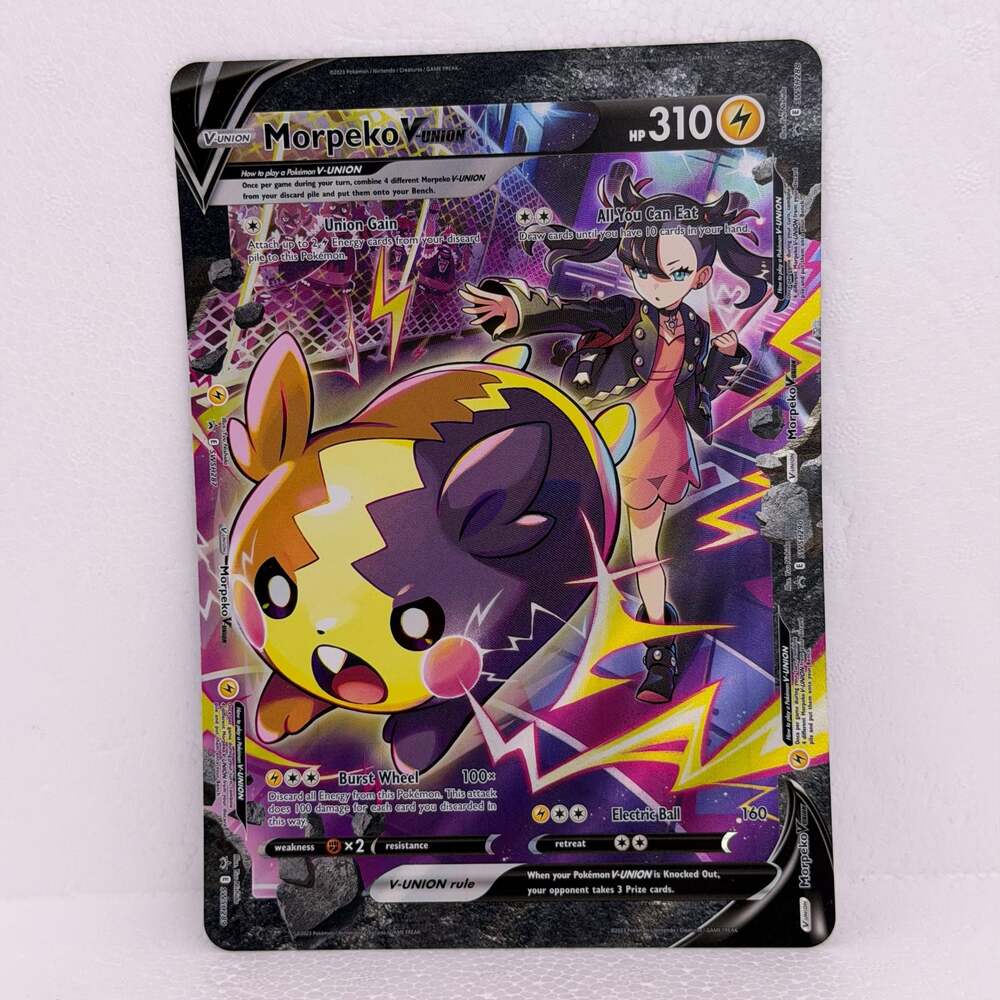 Pokemon Crown Zenith Morpeko V-Union Jumbo Oversized Promo Card SWSH287